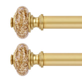 OLV 2-pack gold curtain rods shown on window for versatile farmhouse styling