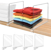 OMGelic acrylic shelf divider closet organization in use keeps outfits neatly separated and easy to browse.