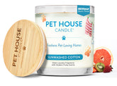 One Fur All sunwashed-cotton candle freshens pet-friendly spaces with a soft aroma