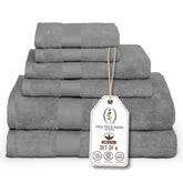 One Thousand Reasons bath towel gray 29x57 shows plush softness with stripe accent