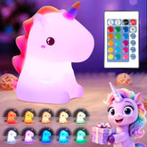 One Fire unicorn night light in gift box with ribbon