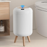 onlcuk automatic motion sensor trash can with lid opens quickly for hands-free kitchen use.