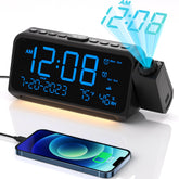 OnLyee projection clock in a bedroom showing ceiling time view for easy bedside reading.