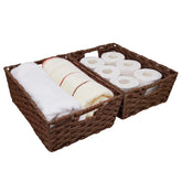 Onlytak large wicker basket set 2 front view, sturdy storage solution for kitchen or bathroom