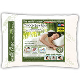 Ontel Miracle Pillow with bamboo cover close-up, highlighting cooling fabric and softness