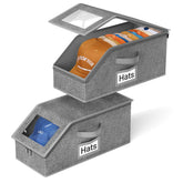 AOODA stackable hat storage box showing 24-hat closet capacity