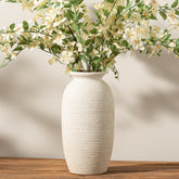 ooit ceramic flower vase with white finish, ideal for centerpieces and tall arrangements