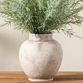 OOIT ceramic flower vase 6.7-inch white rustic centerpiece for bright decor.