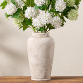 OOIT ceramic large flower vase with white rustic finish for elegant floral displays