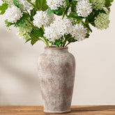 OOIT ceramic rustic vase 11-inch tall, ideal centerpiece for a sunlit living room.