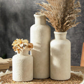 ooit ceramic vases set of 3 with whitewashed finish, perfect for table centerpieces