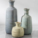 OOIT ceramic vases trio rustic collection centerpiece for living room decor