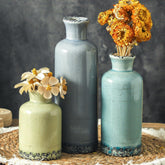 OOIT flower vase set of 3 in neutral ceramic tones for versatile home decor.