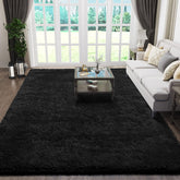 Ophanie black shag rug 5x8 for living room adds warmth and cozy style
