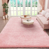 Ophanie pink area rug 6x9 adds warm, cozy bedroom style.