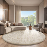 Ophanie round rug 7ft ivory circle for cozy living spaces and playtime.