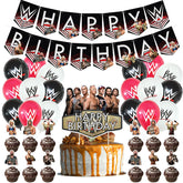 Optiacan wrestling banner creates an eye-catching birthday backdrop.