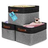 OrganiHaus large fabric basket on a shelf keeps towels tidy and within reach.
