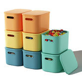 ORGIDOL 8-pack colorful storage bins with lids for versatile organization and easy access