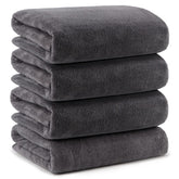 Orighty bath towels four-pack in grey with soft microfiber for daily body drying.