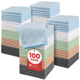 Orighty microfiber washcloths bulk 100-pack in bold colors for quick drying