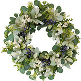 Orilium 22-inch front-door wreath with lifelike foliage and berries.
