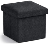 Ornavo Home small storage ottoman foldable top-view provides extra seating and surface for small spaces.