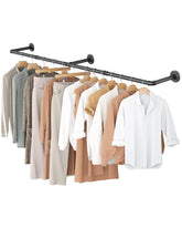 OROPY clothes rack front view emphasizes space-saving wall-mounted design for organized closets.