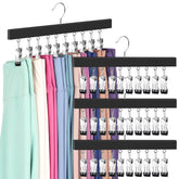 ORROENS legging organizer with wooden hangers keeps pants neatly organized and space-saving.