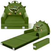 ORWIPO Dinosaur sofa bed folds into a chair for cozy play sessions.