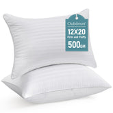 Oubonun 12x20 pillow insert in vacuum-sealed packaging ready to fluff for instant decor lift