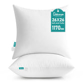 Oubonun 26x26 pillow insert pack enhances sofa fullness with plush comfort.