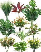 Ouddy Decor 18 Pcs artificial plants outdoor for versatile porch and garden arrangements.
