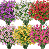 Ouddy Decor 24-bundle artificial flowers for outdoors add year-round color to spaces