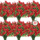Ouddy Decor 24-bundle outdoor flowers arranged for a lush garden display with vivid color