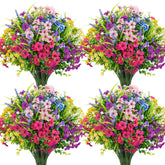 Ouddy Decor outdoor artificial flowers in a bright multicolor display for garden spaces.