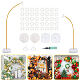 OurWarm 9.35ft gold balloon arch stand with free bending enables creative event decor.