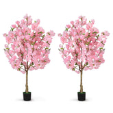 OUSHENG artificial cherry blossom tree 4ft front view for chic living room decor