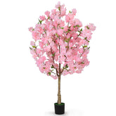 OUSHENG artificial cherry blossom tree 4ft adds a soft pink focal point to living spaces.