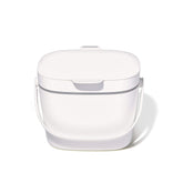 OXO Good Grips compost bin, front view, compact countertop design for easy kitchen waste.