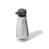OXO Good Grips stainless steel soap dispenser pump for easy one-handed use.