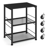 OYEAL Black Night Stand tabletop view with ample surface for lamps and books.