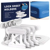 OYORL triangle clip close-up showing secure grip on fitted sheets