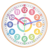 Oyster&Pop Kids Clock silent pastel dial for a quiet bedroom or study.