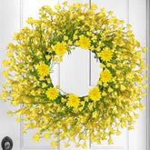 OZFHUA daisy wreath 24inch front door pink brightens entry for spring.