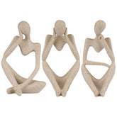 Ozzptuu Sandstone Resin Thinker left view adds modern desk charm.