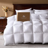 Pacific Coast goose feather down comforter king size flatlay highlighting soft breathable cotton