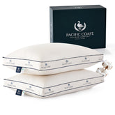 Pacific Coast goose feather pillow, queen 2-pack, cozy cloud-like loft for restful sleep.