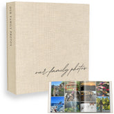 Paige McRae Family Photo Album with beige linen cover for elegant display