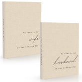Paige McRae His and Hers vow books cover closeup ideal for ceremony photos